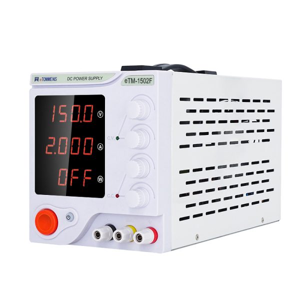 eTM-1502F, 150V 2A Adjustable Switching DC Benchtop Power Supply with 4-Digit LED Display, Coarse and Fine Adjustment, Low Ripple and Noise - Image 2