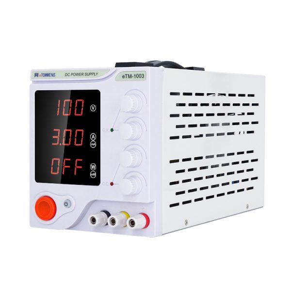 eTM-1003, Variable Voltage DC Regulated Bench Power Supply 100V 3A with 3-Digit LED Display, CV/CC Mode Automatic Conversion, Coarse and Fine Adjustment - Image 2