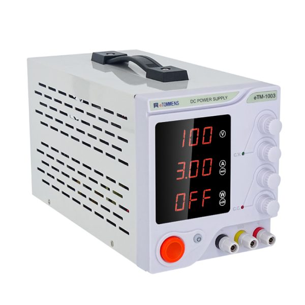eTM-1003, Variable Voltage DC Regulated Bench Power Supply 100V 3A with 3-Digit LED Display, CV/CC Mode Automatic Conversion, Coarse and Fine Adjustment - Image 3