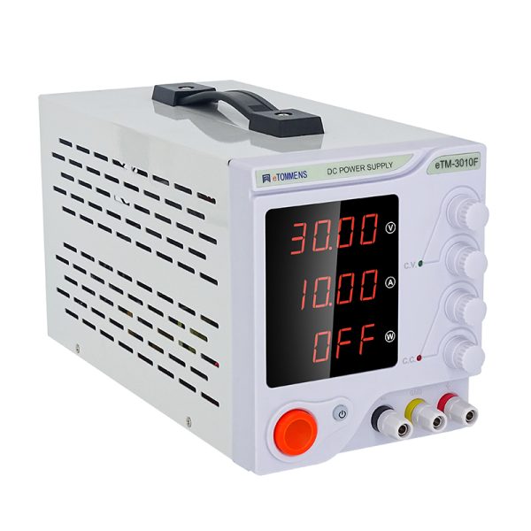 eTM-3010F, 30V 10A Adjustable Switching DC Benchtop Power Supply with 4-Digit LED Display, Coarse and Fine Adjustment, Low Ripple and Noise - Image 3
