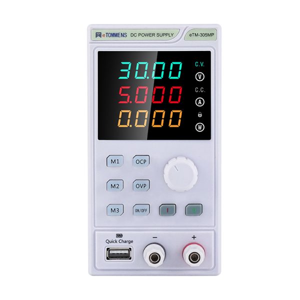 eTM-3010MP, Mini Programmable DC Bench Top Regulated Power Supply 0-30V 0-10A with USB Interface, CV/CC Mode Automatic Conversion, Remote Control