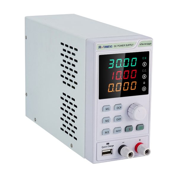eTM-3010MP, Mini Programmable DC Bench Top Regulated Power Supply 0-30V 0-10A with USB Interface, CV/CC Mode Automatic Conversion, Remote Control - Image 3