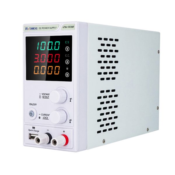 eTM-1003MF, Mini Variable DC Switching Regulated Bench Power Supply 100V 3A with USB Quick Charge, High Precision 4-Digit LED Display, OVP/OCP Settings - Image 2