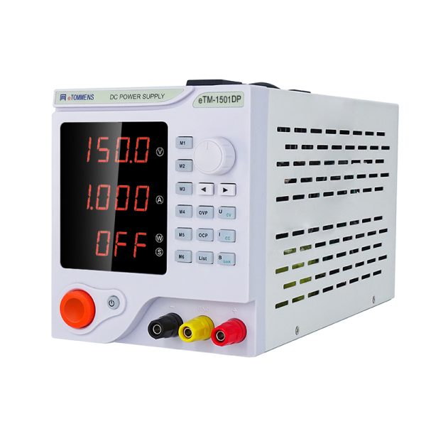 eTM-1501DP, 150V 1A Regulated Linear DC Bench Power Supply Programmable with 4-Digit LED Display, Output Enable/Disable Button, Optional RS232/RS485/USB Port - Image 2