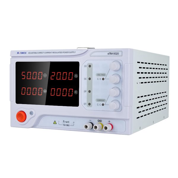 eTM-5020, 4-Kob 50V 20A Adjustable Bench Top DC Power Supply with Encoder Coarse & Fine Adjustment Knob, Optional RS232/RS485/USB Serial Port - Image 2