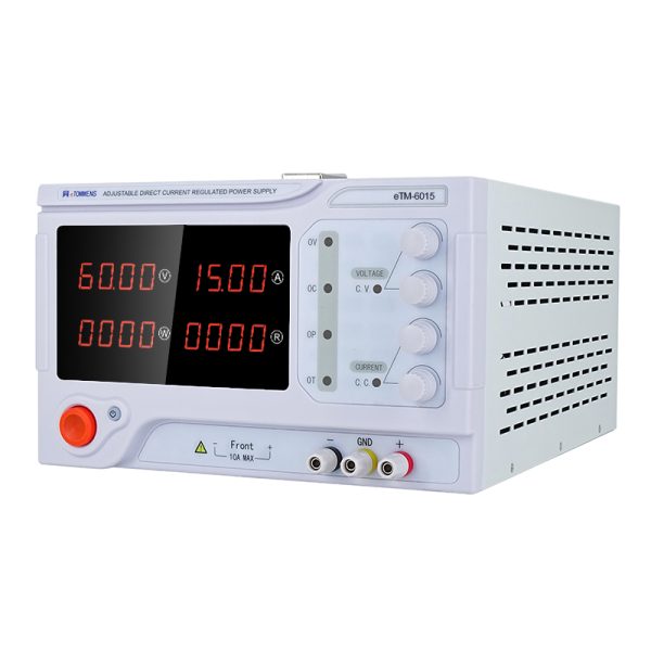 eTM-6015, 4-Kob 60V 15A Adjustable Bench Top DC Power Supply with Encoder Coarse & Fine Adjustment Knob, Optional RS232/RS485/USB Serial Port - Image 2
