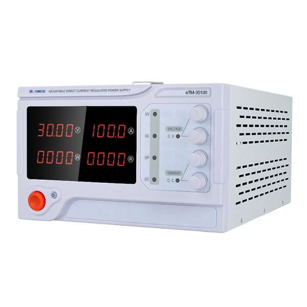 eTM-30100, 4-Kob 30V 100A High Power Adjustable Bench Top DC Power Supply with Encoder Coarse & Fine Adjustment Knob, Optional RS232/RS485/USB Serial Port - Image 2