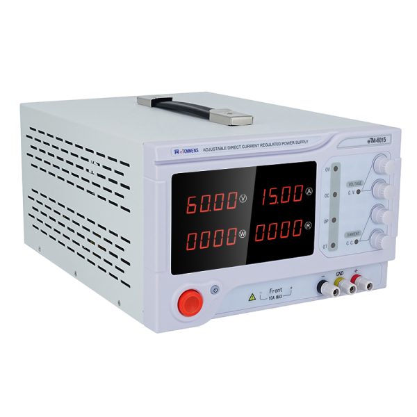 eTM-6015, 4-Kob 60V 15A Adjustable Bench Top DC Power Supply with Encoder Coarse & Fine Adjustment Knob, Optional RS232/RS485/USB Serial Port - Image 3