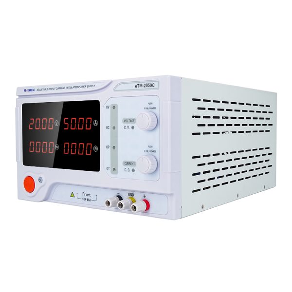 eTM-2050C, 2-Kob 0-20V 0-50A Bench DC Variable Power Supply with 4-Digit LED Display, Output Switch Control, CV/CC Mode Automatic Conversion - Image 2