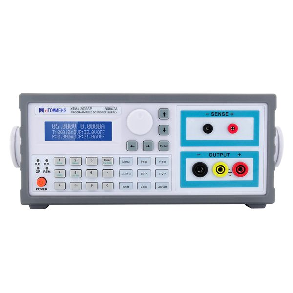 eTM-L2002SP, High Precision Linear DC Programmable Bench Power Supply 200V 2A with 5-Digit Blue Scree, Front SENSE Interface, OVP/OCP Settings