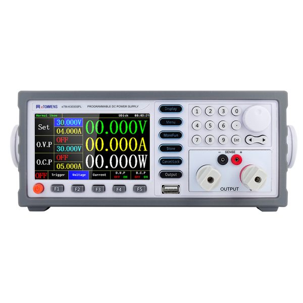 eTM-L2501SPL, Programmable DC Linear Test Bench Power Supply 250V 1A with 5-Digit Color Screen, One-Click Lock Key, Front SENSE Serial Port