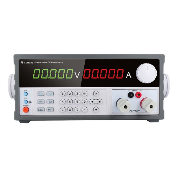 eTM-K6015SPD, Programmable Bench Switching DC Power Supply Variable 60V 15A with High Precision 5-Digit Digital Tube Display, PC Software Control