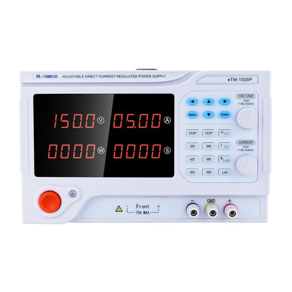 eTM-15010P, Switching Bench DC Power Supply Programmable 0-150V 0-10A with Multiple Safety Protections, One-Click Lock Key, Low Ripple and Noise