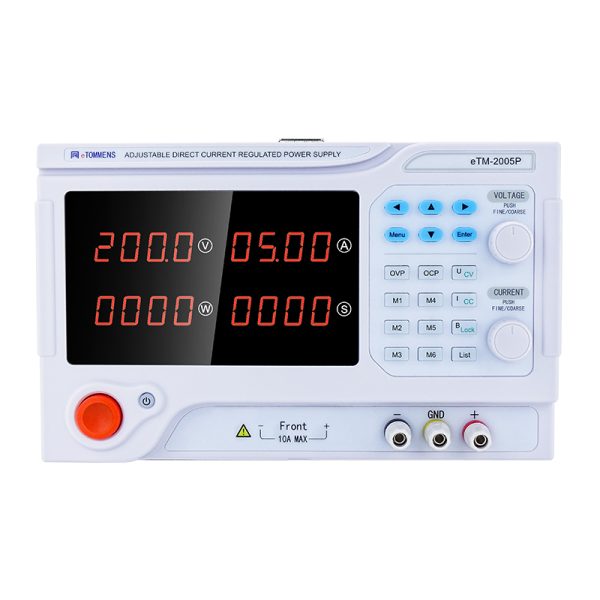 eTM-2005P, Switching Bench DC Power Supply Programmable 0-200V 0-5A with Multiple Safety Protections, One-Click Lock Key, Low Ripple and Noise