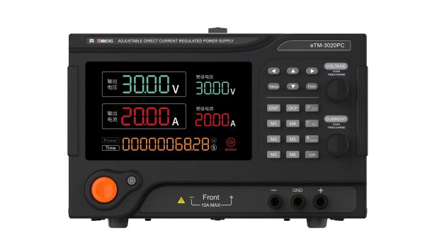 eTM-2003PC, Programmable Variable Regulated DC Lab Bench Power Supply 0-200V 0-3A with Digital Tube Display, OVP/OCP Settings, Low Ripple and Noise